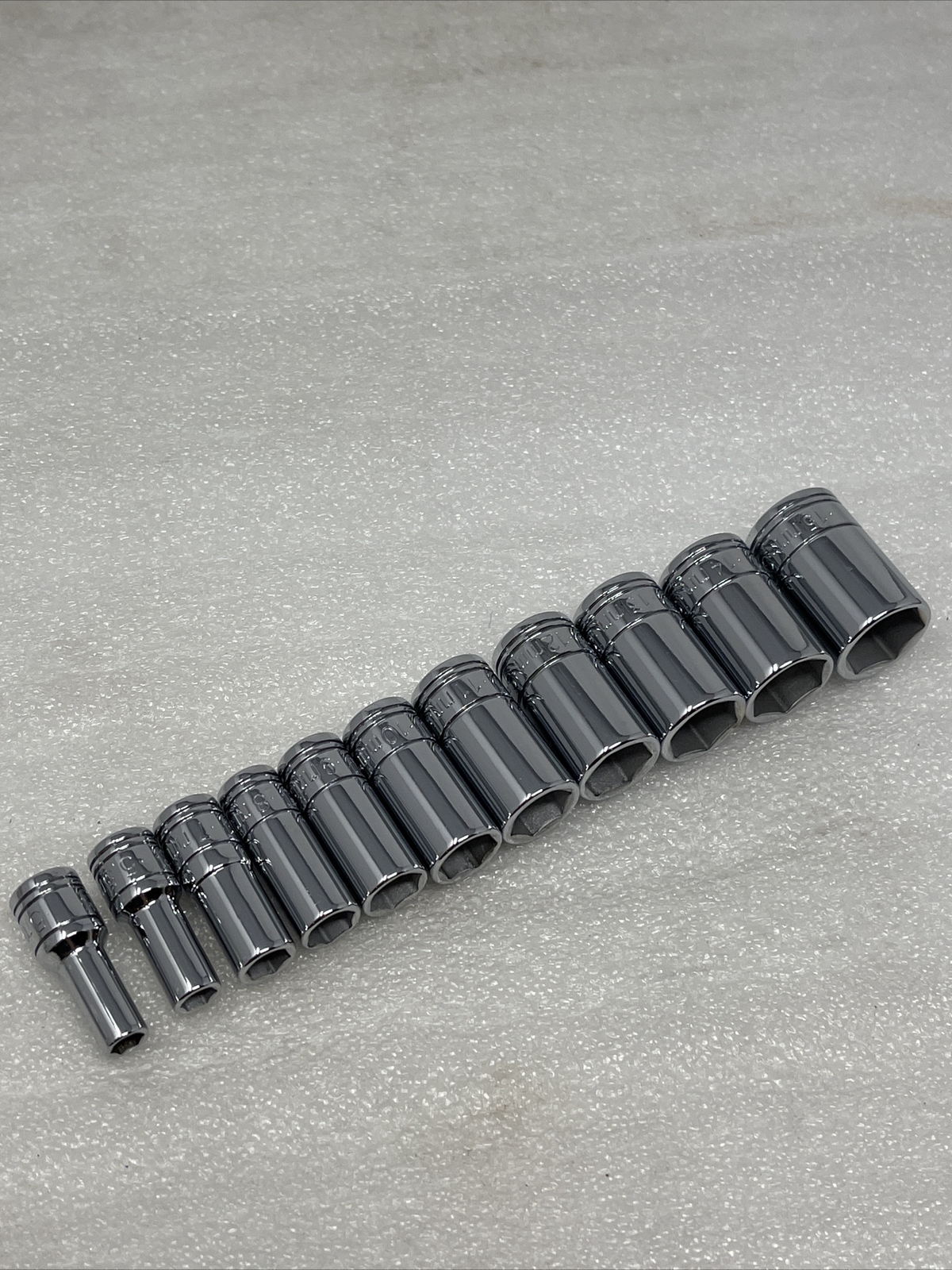SK Tools 1/4″ Drive, 6 Point, Semi Deep Metric 11 Piece Socket Set, 5mm-15mm New