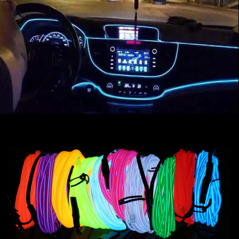 Car Interior Atmosphere Wire Auto Strip Light LED Decor Lamp Accessories