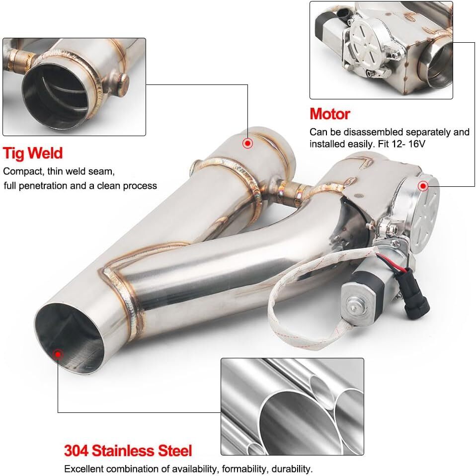 Universal 3 Inch Stainless Steel Exhaust Pipe Kit