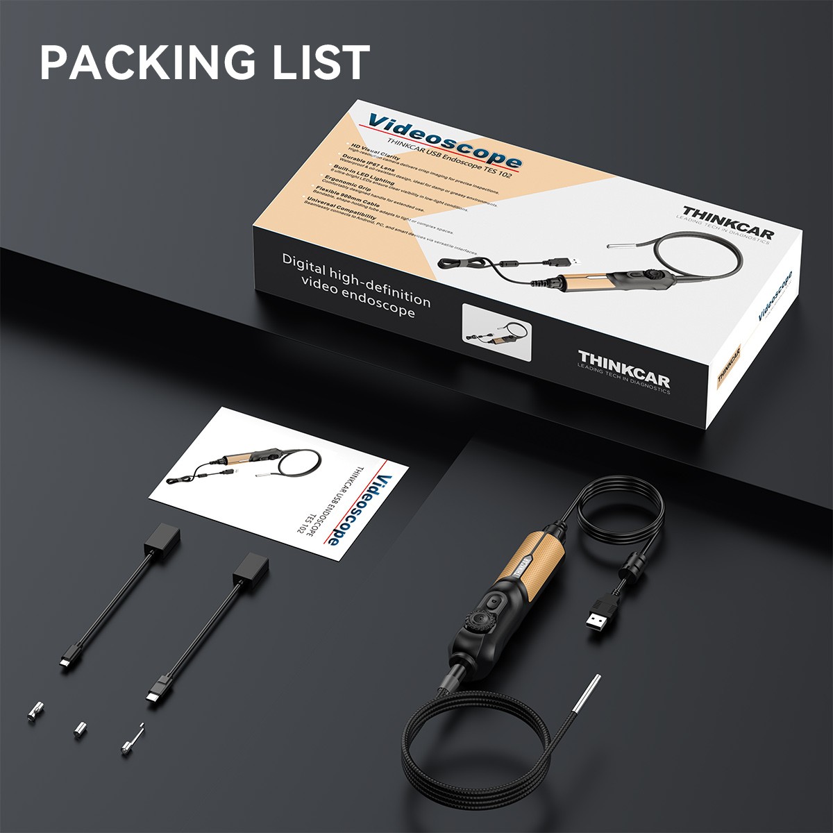 MUCAR 892BT & Endoscope Set Car BidirectionalDiagnostic Tool&Thinkcar TES102 USB