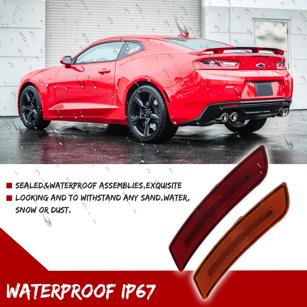 4PC Side Marker Light Front Rear Lens For Chevy Camaro 2016-2024 SS LT LS ZL1 RS