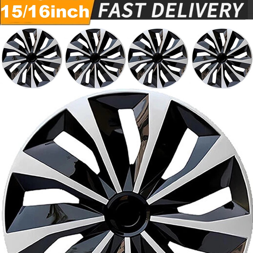 15″/16″Set of 4 Snap On Full Hub Cap Wheel Covers Fit for R16/15 Tire &Steel Rim