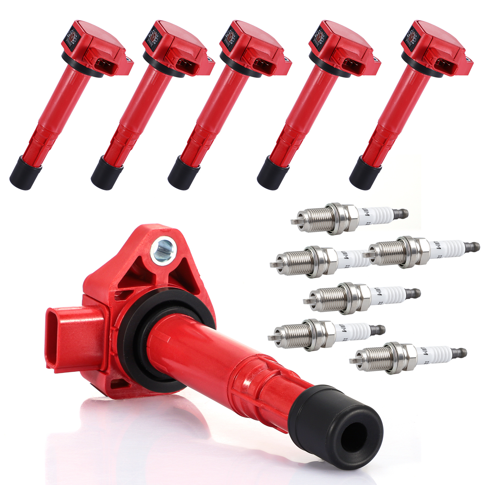 6 UF242 Ignition Coils & Spark Plug Pack For 2000-2007 Honda Accord 3.0L 3.5L V6
