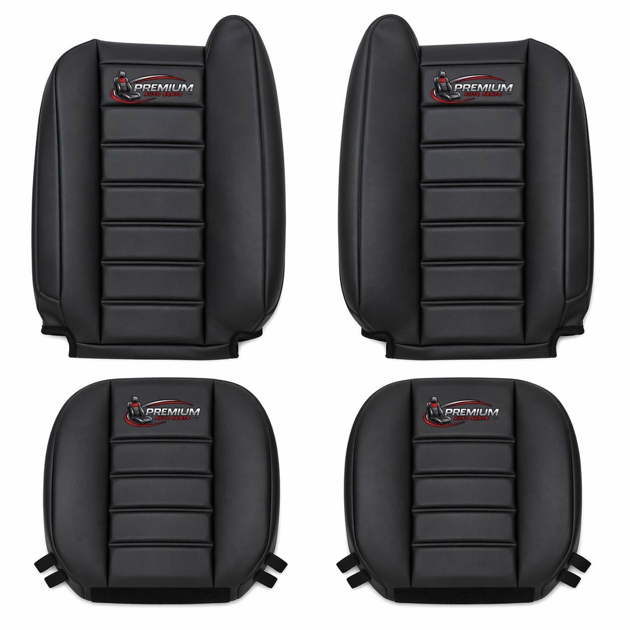 2003 to 2007 Hummer H2 Full Front Genuine Leather Replacement Seat Cover Black