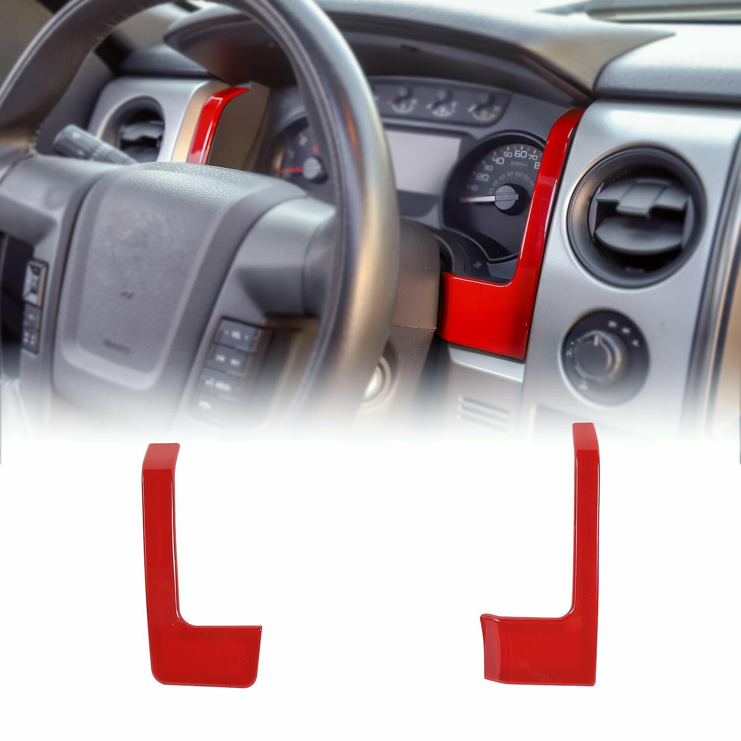 2x Inner Dashboard Decorative Trim Cover Accessories for Ford Raptor F150 09-14