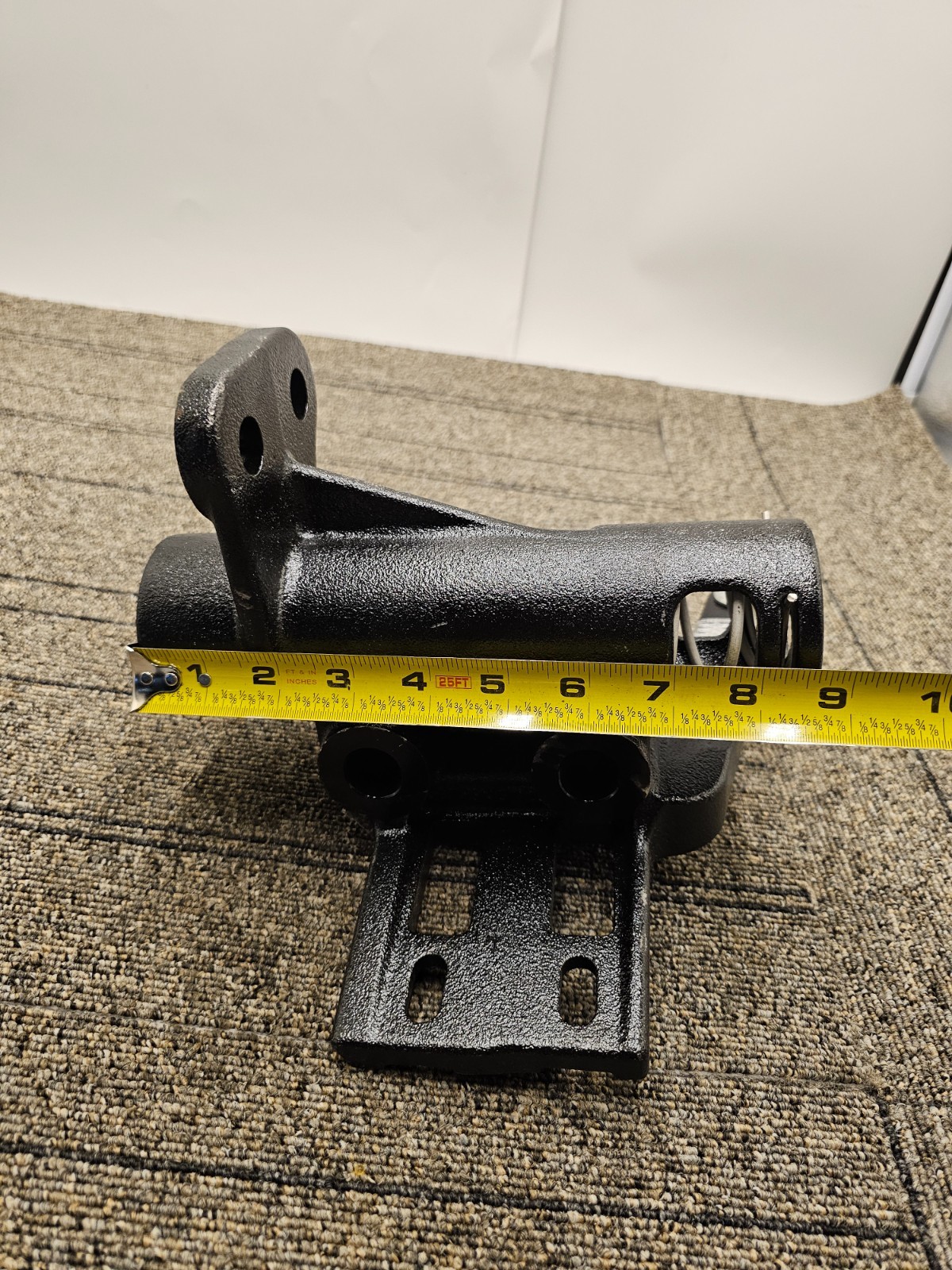 Right Hand Tow Hook Housing Bracket, Black Powder Coated Finish