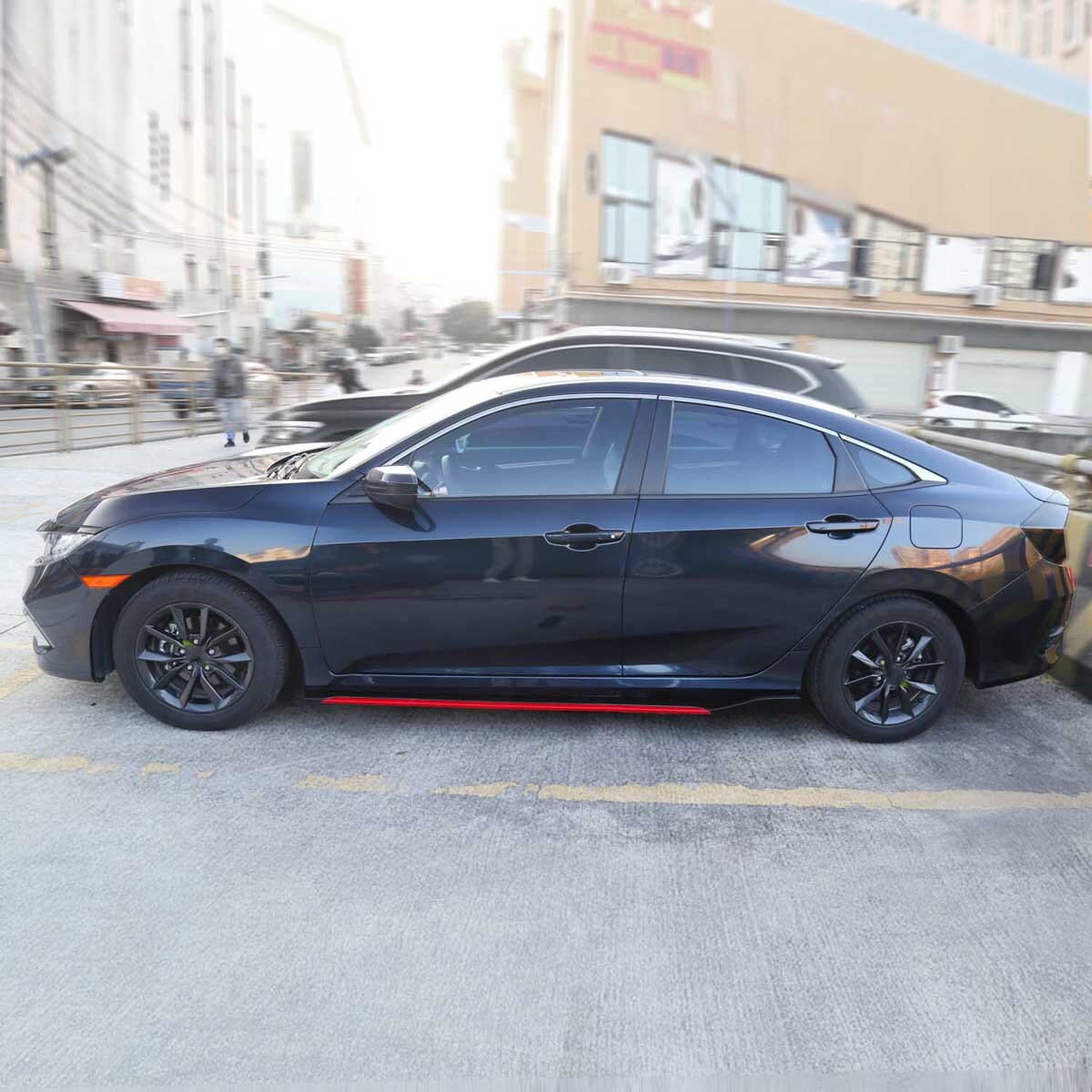 Gloss Black 86.6” Side Skirts Extension Lip For Dodge Charger RT SRT SXT Red US