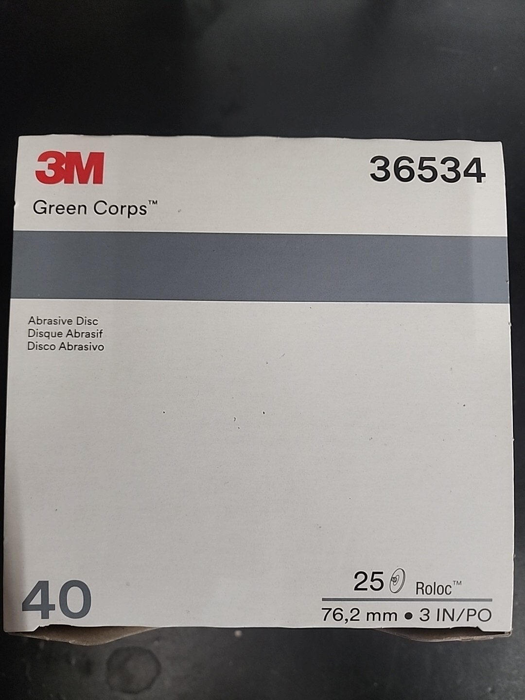 3M Green Corps 36534 3″ Abrasive Discs, 40 Grit, 20000 rpm, Green, 25 Discs
