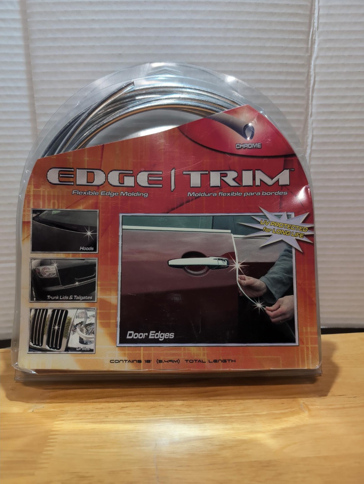 Edge Trim Flexible Edge Molding Chrome Automotive 18 Feet UV Protected
