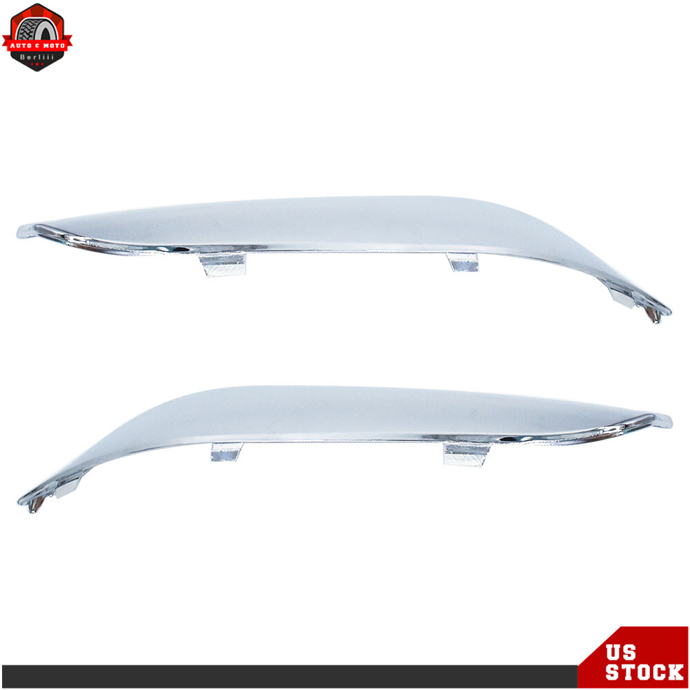 For 2011 2012-2014 Chrysler 300 Front Bumper Molding Chrome Trim Set=LH&RH 2pc
