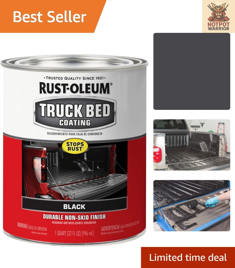 Durable Black Truck Bed Paint, 4-Pack Quart – Rust Protection & Non-Slip Finish