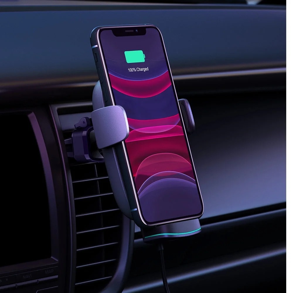 360° Adjustable Smart Auto-Locking Car Phone Holder 10W Fast Wireless Charger