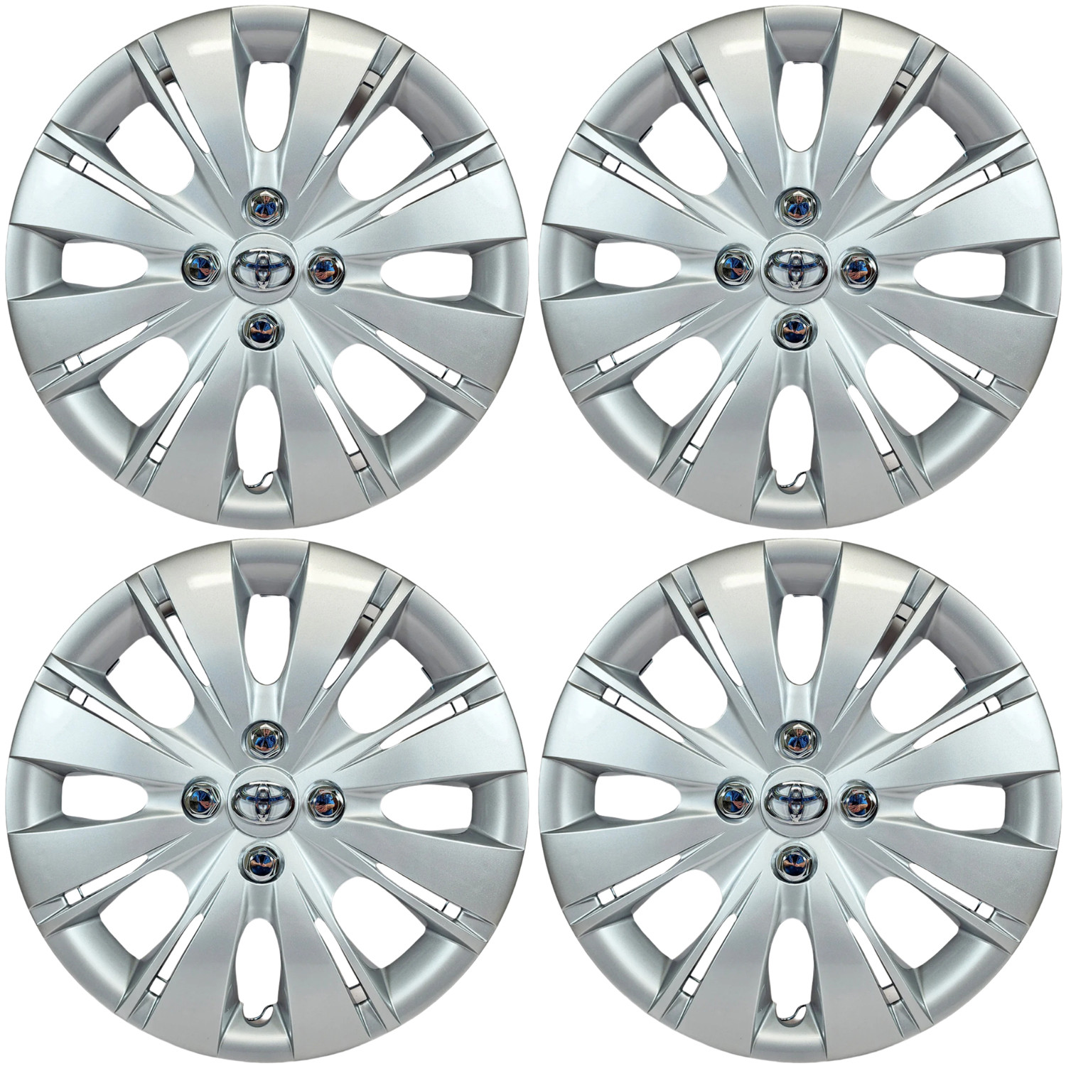 2012-2015 Toyota Yaris Style # 509-15S + LOGO 15″ Replacement Hubcaps NEW SET/4