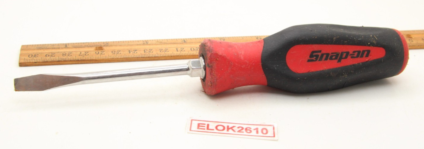Snap-on SGD4B 1/4″ Tip Flat/Slotted Screwdriver Red/Black Soft Grip USA