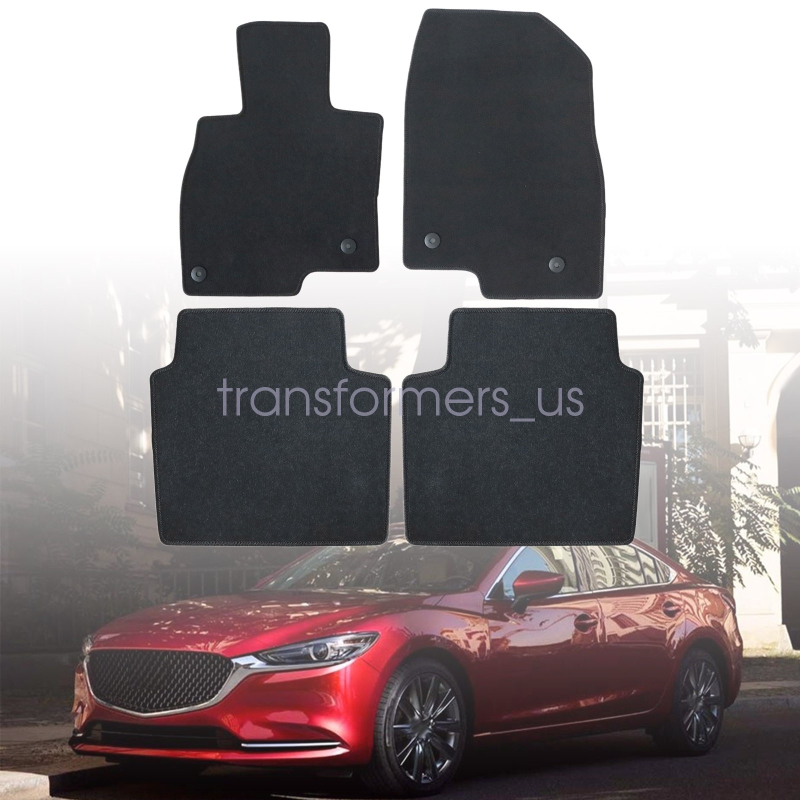 2014-2021 Fits Mazda 6 Replacement Velour Front & Rear Floor Mats Carpet Black