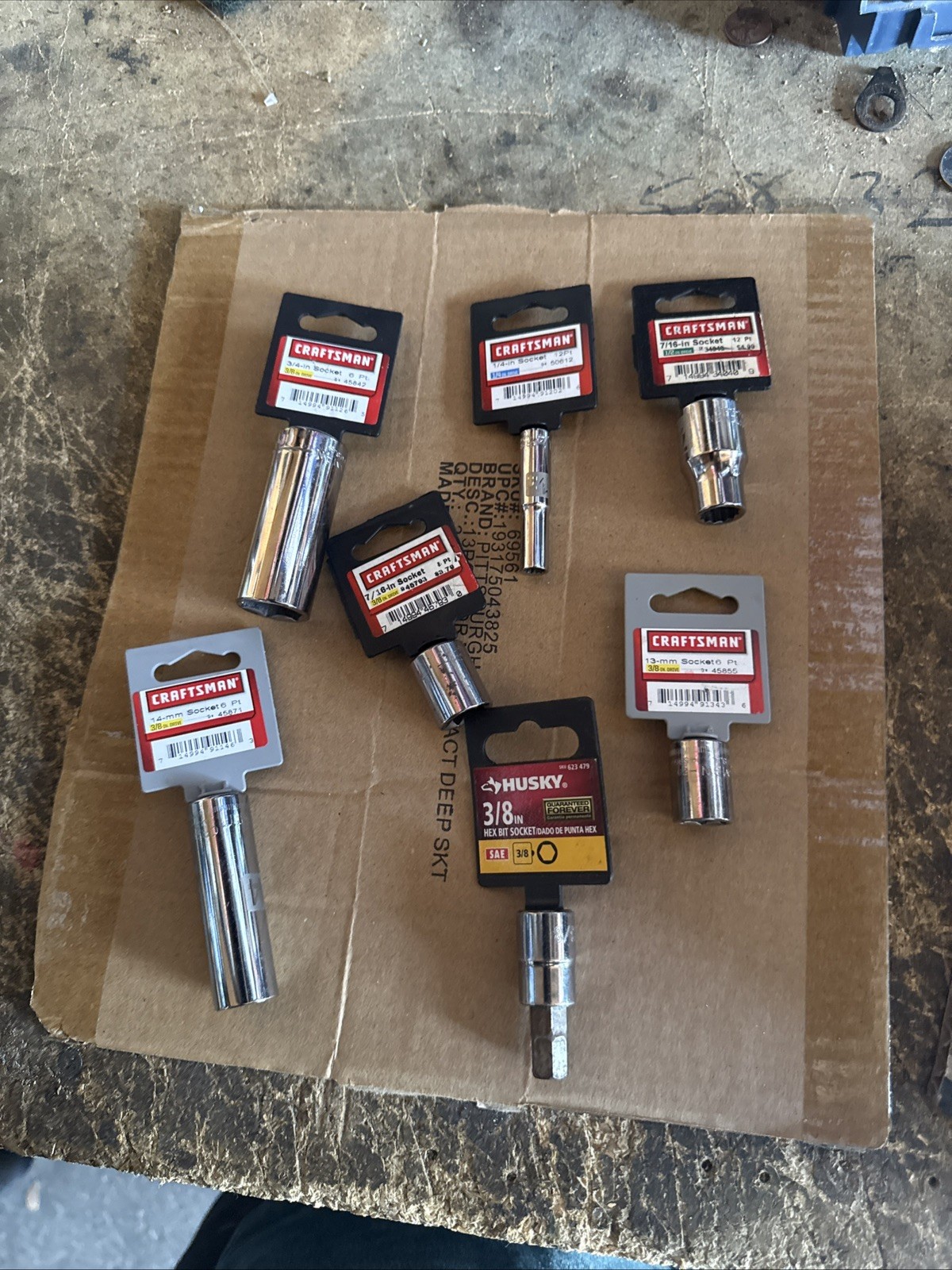 Lot Of 13 Sears Craftsman Sockets, 1/4”, 1/2”, 3/8”. New Old Stock. Made in USA