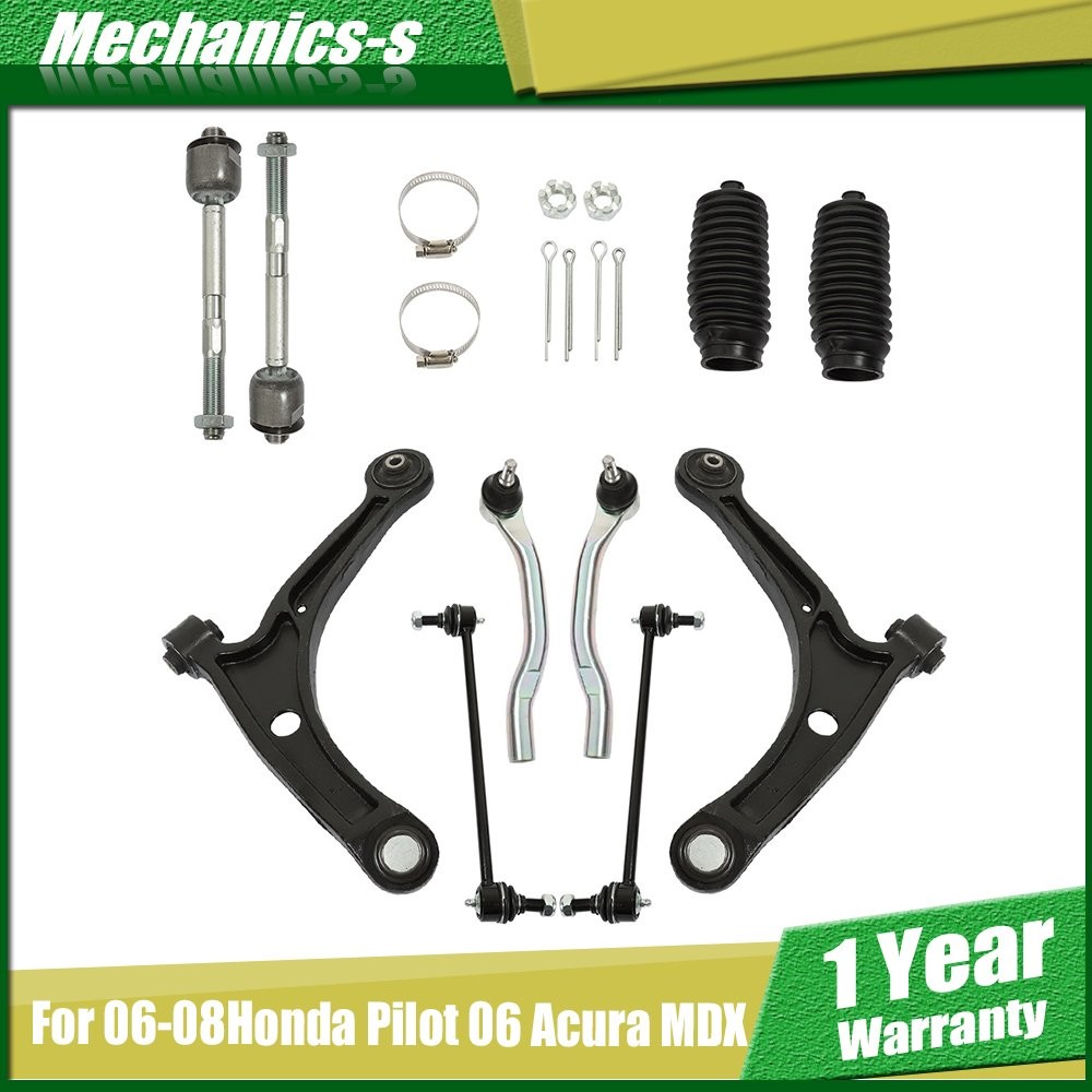10* NEW Front Lower Control Arm Kit Tie Rods Sway Bars For Honda Pilot Acura MDX