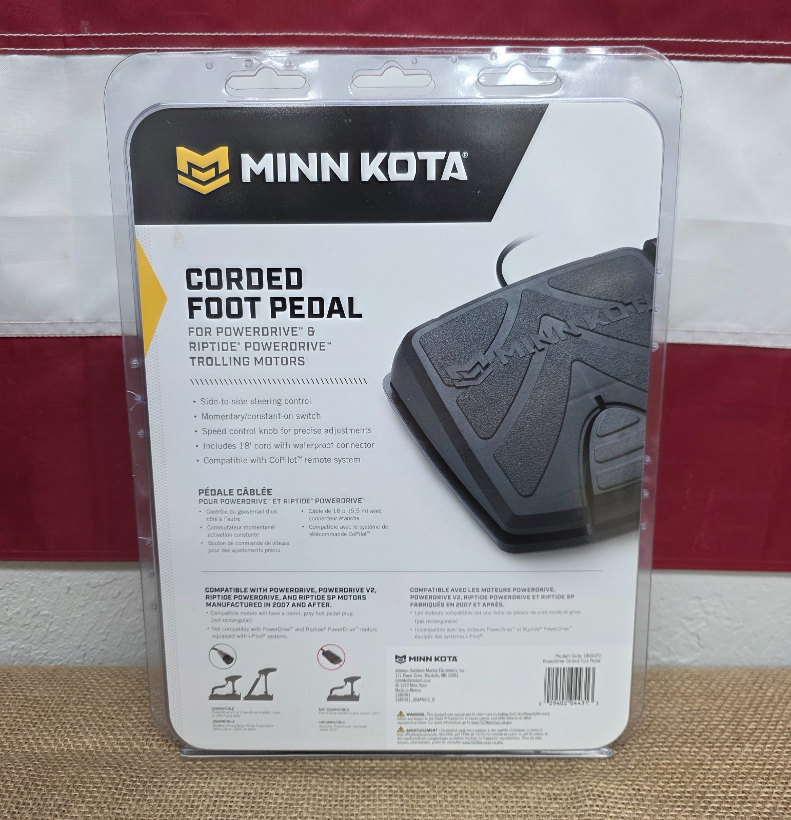 Minn Kota Corded Foot Pedal – PowerDrive/RT PowerDrive Trolling Motors – 1866070