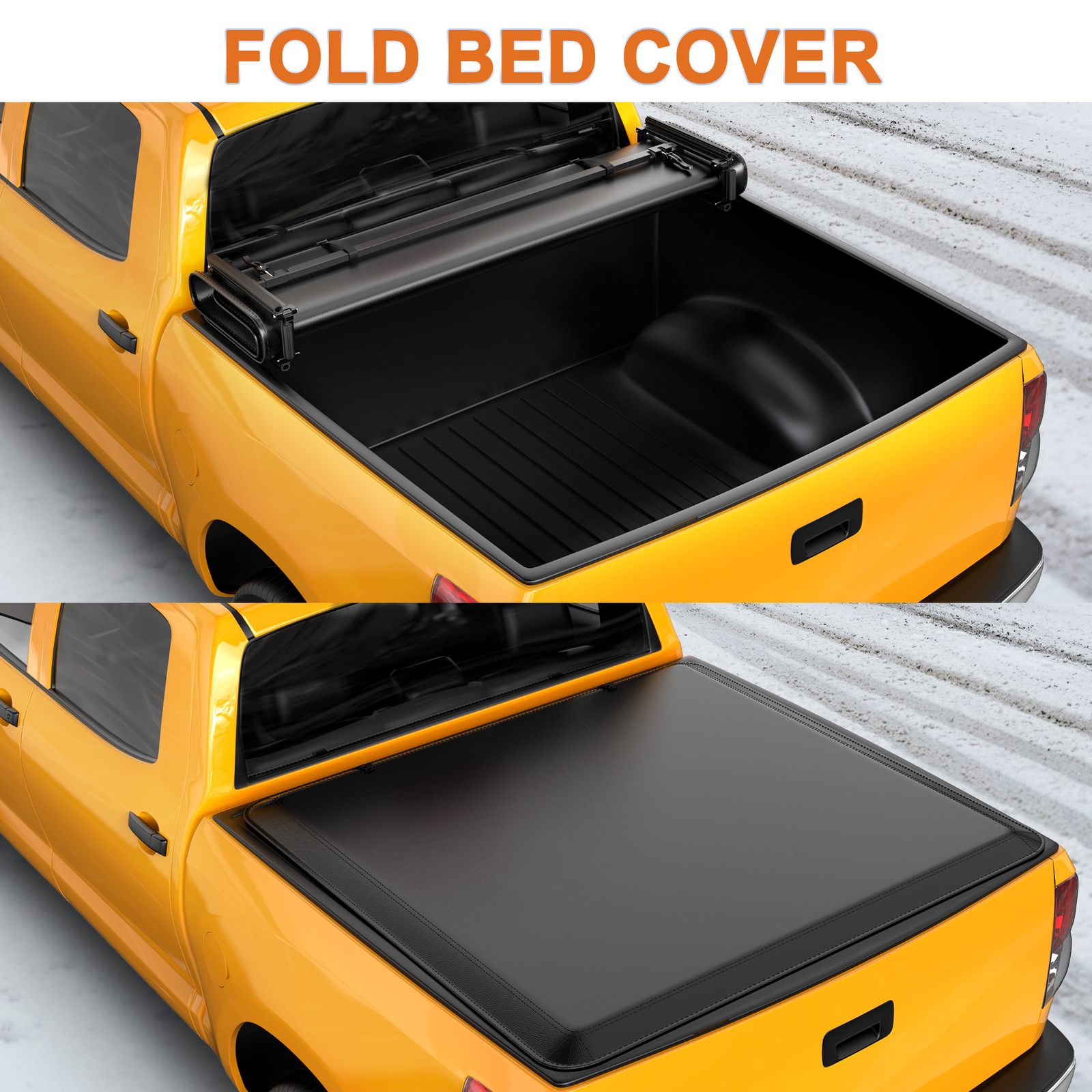 6.5 Ft 4-Fold Tonneau Cover For 2016-2024 Nissan Titan XD Truck Bed Soft W/Lamp
