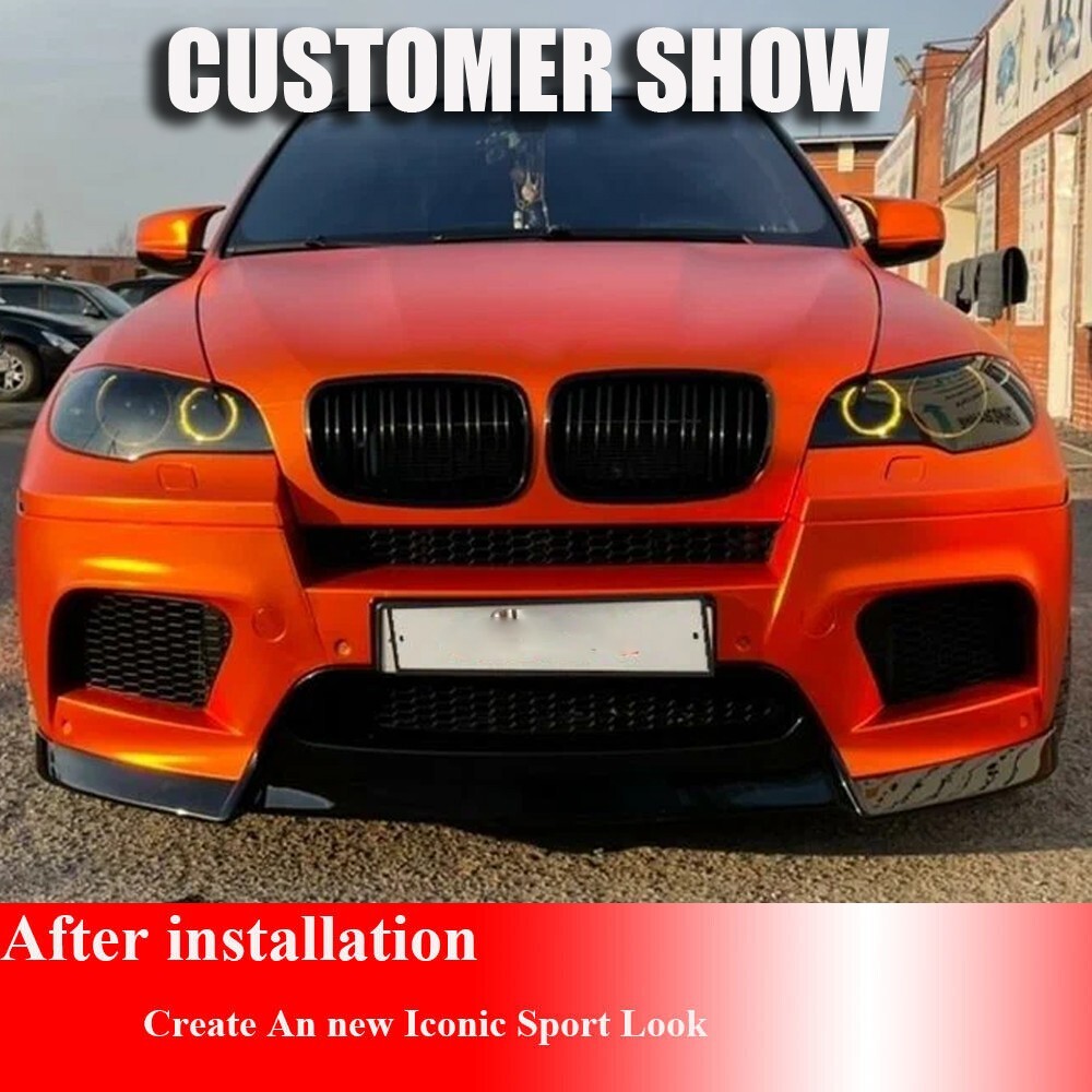 Fits BMW E71 X6M E70 X5M 2010-2014 GLOSS BLACK Front Bumper Lip Spoiler Splitter