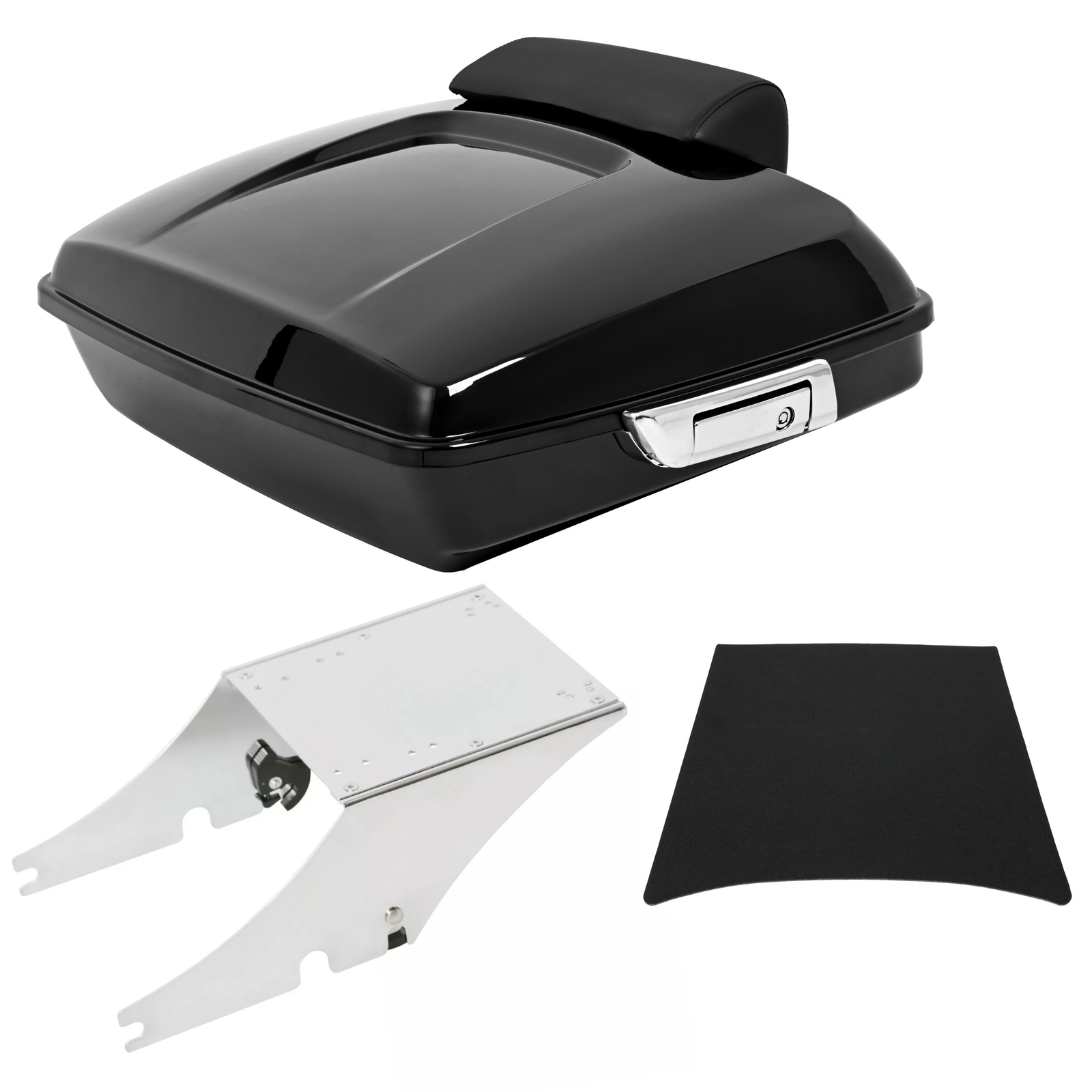 5.5” Vivid Black Razor Tour Pack Trunk W/mount Rack For Harley Softail Heritage