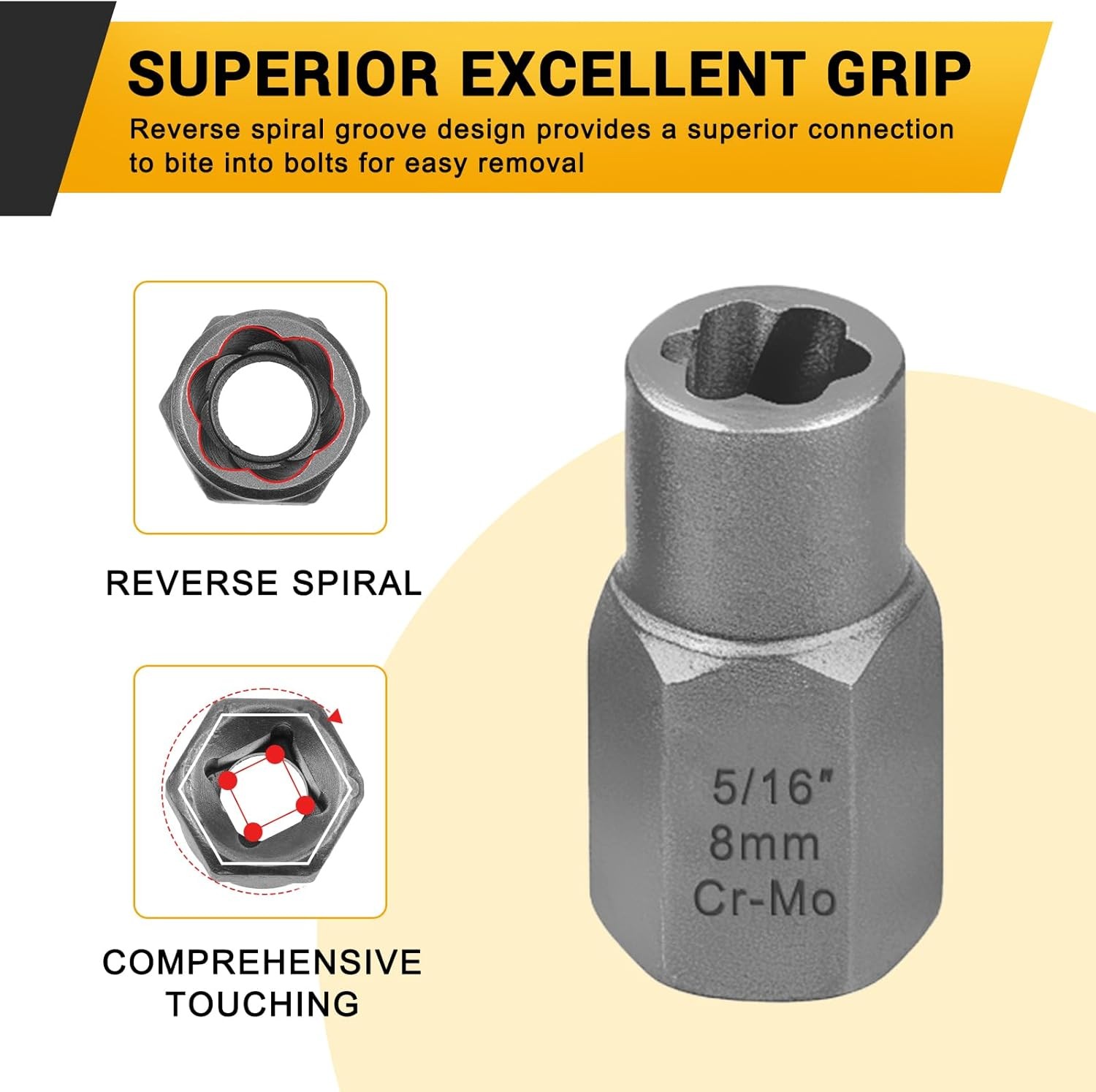 Impact Nut & Bolt Remover Set 3/8″ Bolt Extractor Tool Socket Kit With Case 14pc