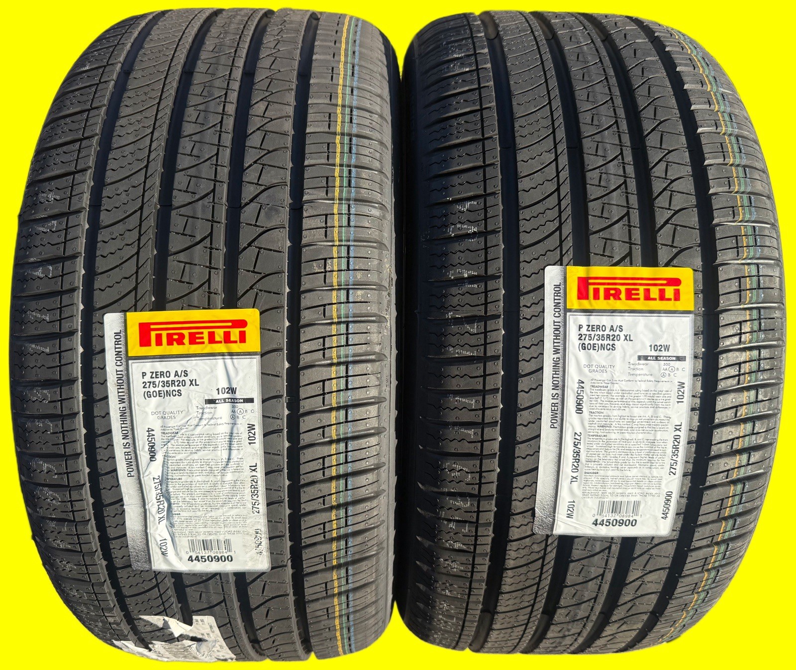 TWO BRAND NEW 275/35R20 102W Pirelli P Zero A/S All Season Noise Canceling Tires