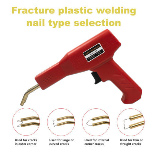 Plastic Welder Car Bumper Repair Kit Hot Stapler Welding Gun Tool +600 Staples