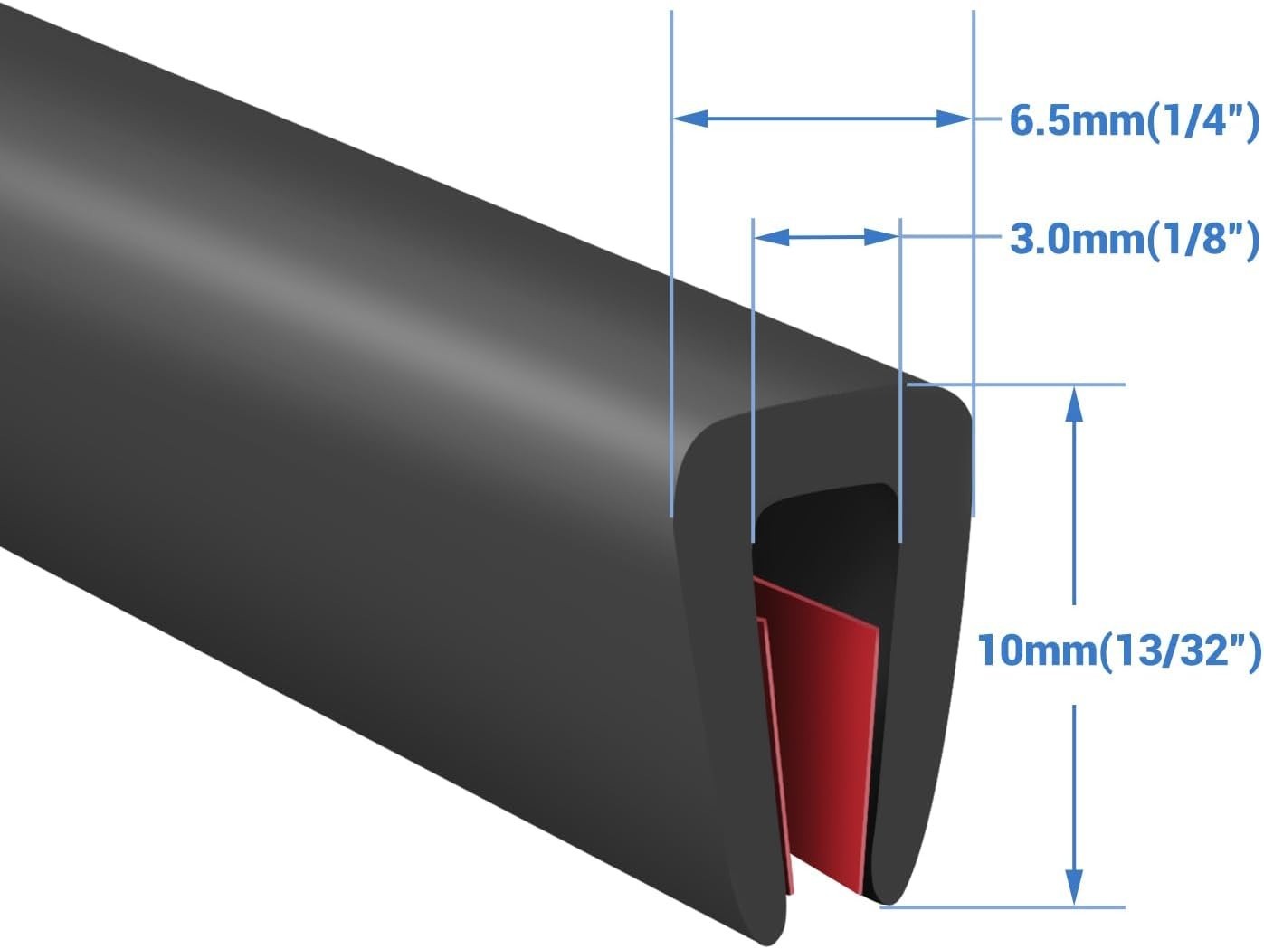 Rubber Edge Trim, Self-Adhesive U Channel Rubber Edge Trim, U Shaped Edge Pro…