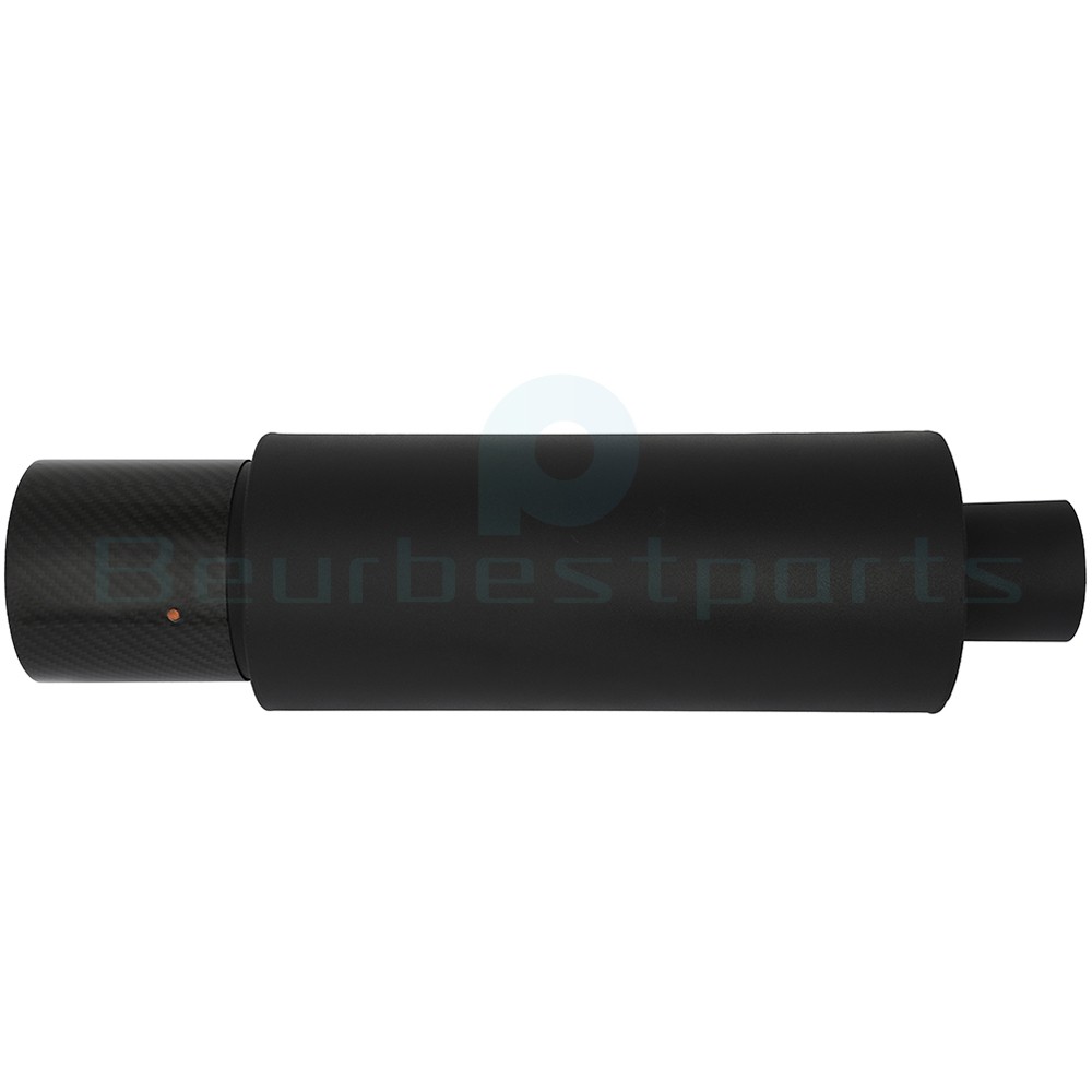 4″ N1 Carbon Tip Black Stainless Weld-On Exhaust Muffler 2.5″ Inlet Universal