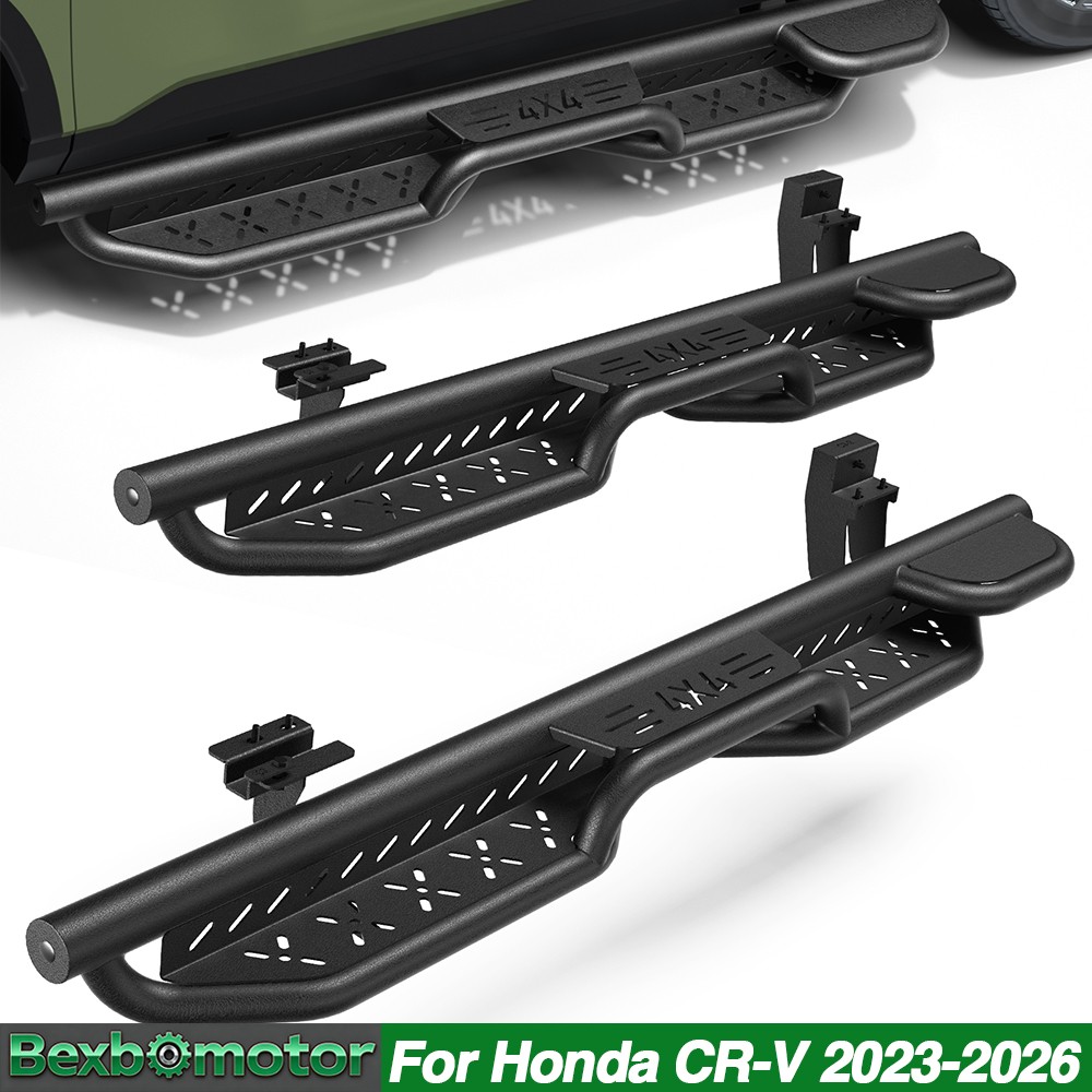 2x For 2023-2026 Honda CR-V Steel Black Running Boards Side Step Nerf Bars