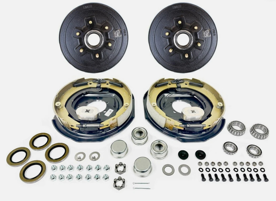 12″X2″ Electric Trailer Self-Adjusting Brake, 6 on 5.5″ Hub Drum Set 5.2-7k Axle