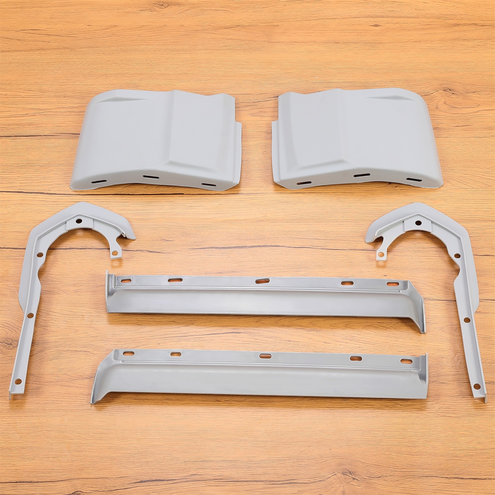 6 Pcs Painted Front Bumper Filler Set Gray ABS For Cadillac Eldorado (1973-1974)