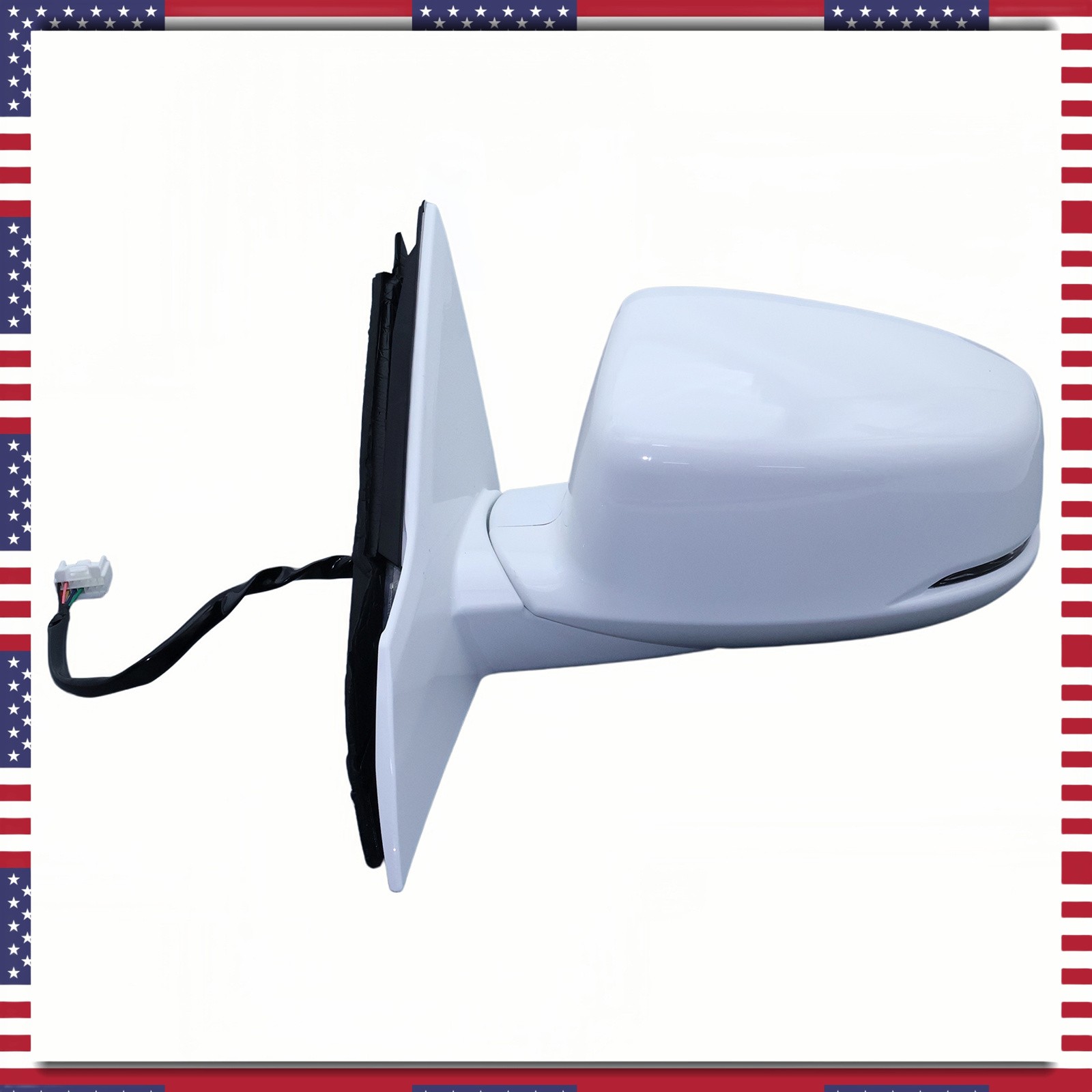 White Left Driver Side Mirror w/ Heated Turn Signal For Honda Accord Sedan 13-15