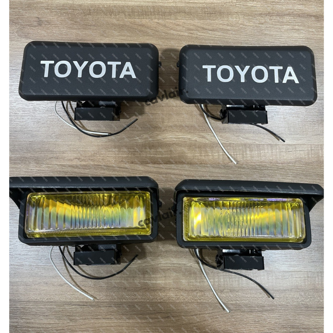 Pair For Toyota Car Yellow Foglights With Manual Flip Cover With Mounting Bolts