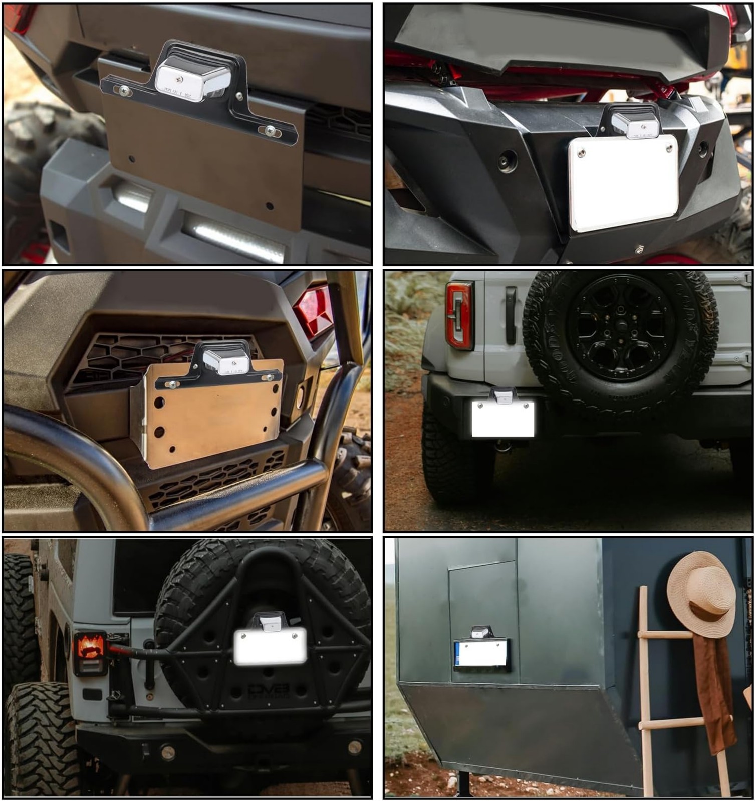 Chrome DC 12V Bracket-Mount DOT 2 LED License Plate Light for Boat Trailer UTV