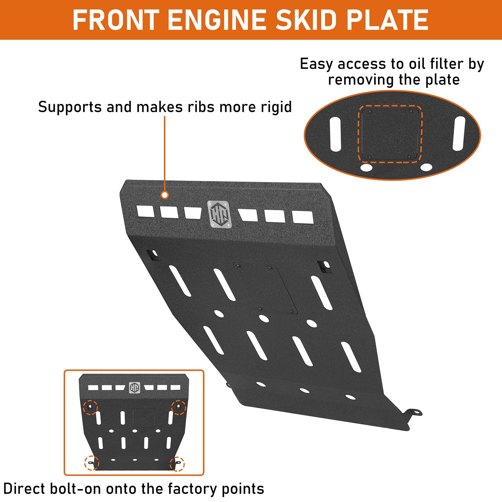 Steel Front Engine Skid Plate Guard Protection Fit Cayenne 955 957 958 2003-2018