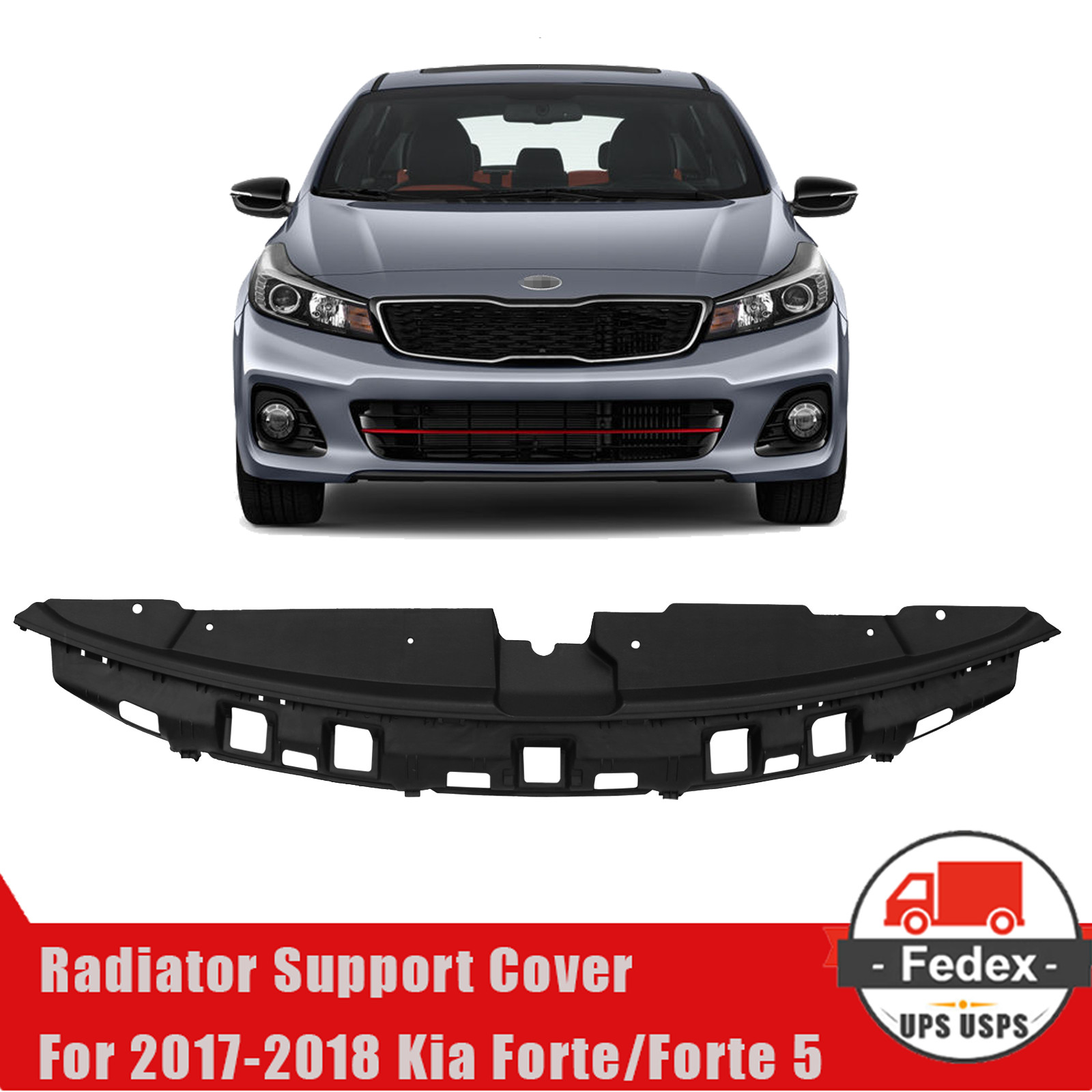 Front Shield Bumper Upper Radiator Support Cover For 2017-2018 Kia Forte/Forte 5