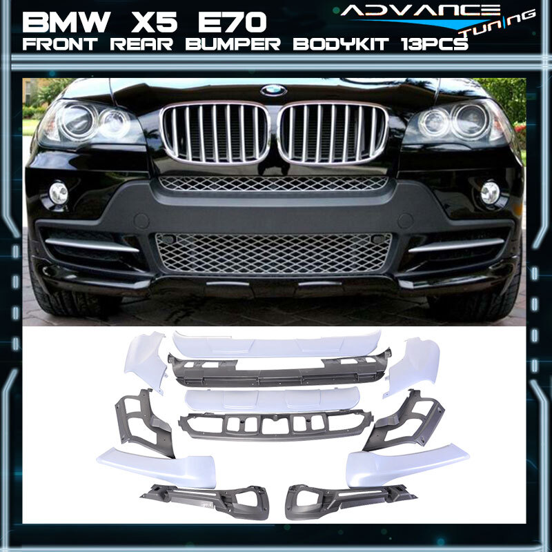 For 07-10 BMW X5 E70 4-Door Aerodynamic Full Bumper Lip Kit Front & Rear 13PC PP
