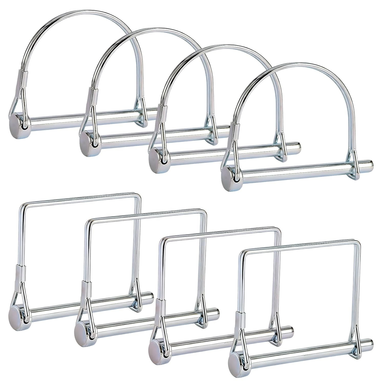 8PCS Trailer Hitch Pin Clips 1/4″ Coupler Safety Pins Tractor RV Trailer Lock