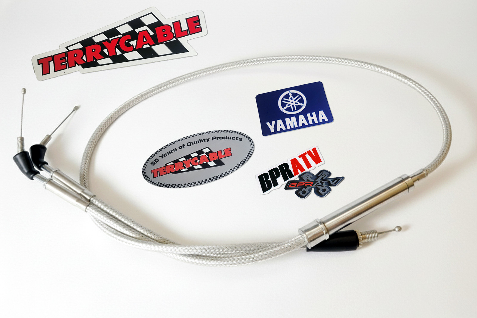 Yamaha Banshee 350 Terry Cable Braided Dual Thumb Throttle Cable PWK PJ 28-39mm!