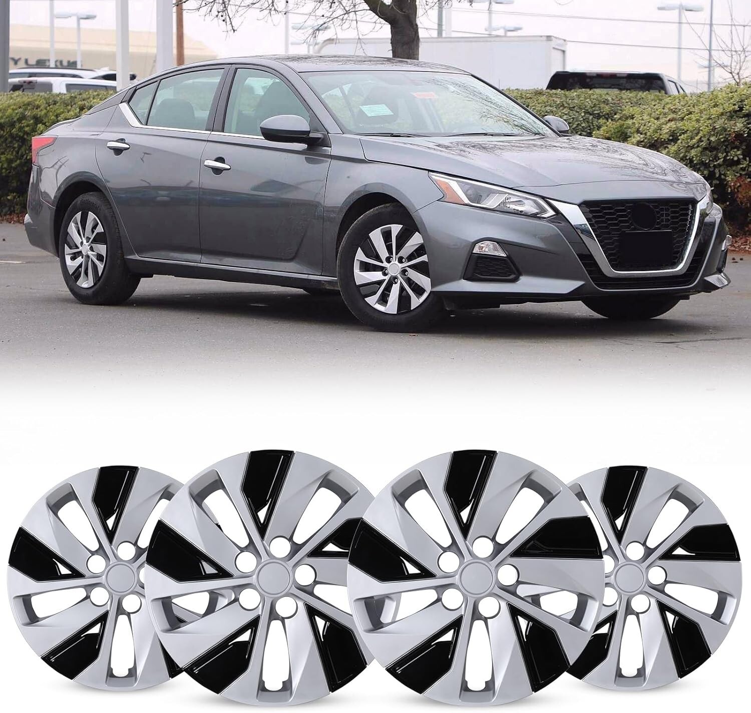 Hubcaps 16” 4-Pack Wheel Covers Full Rim Snap On for 2019-2023 Nissan Altima