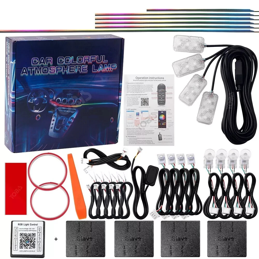 18 IN 1 Full LED Bead Symphony Dream Car Interior Ambient Lighting Wireless Kits