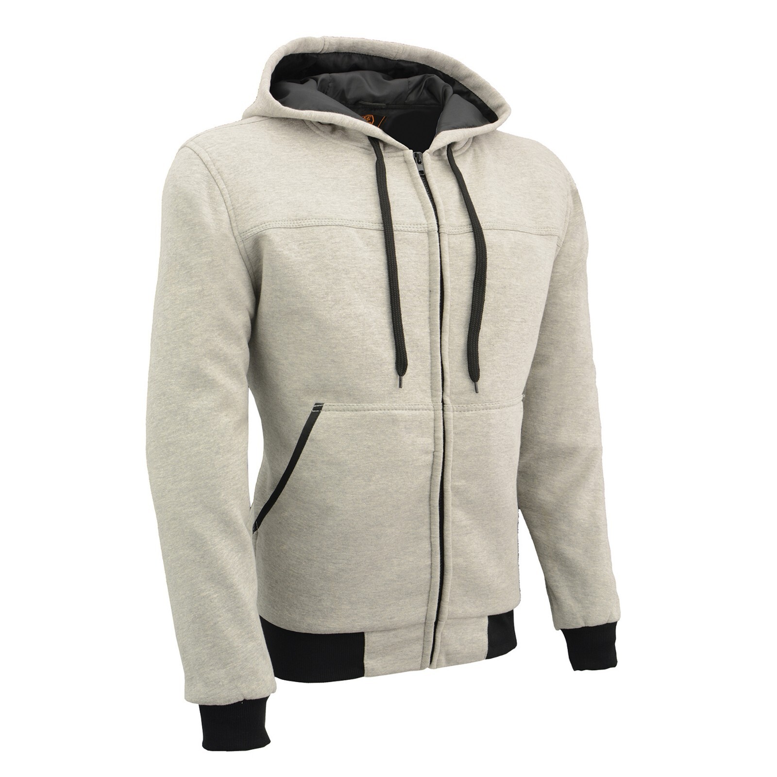 Milwaukee Leather MPM1788 Men’s Silver CE Approved Armored Riding Hoodie