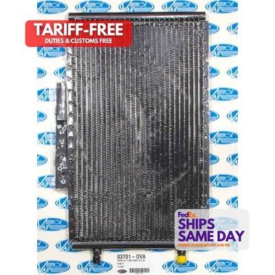 Vintage Air 03701-OVA, One Black Aluminum Horizontal Condenser Performance Parts