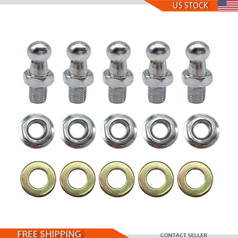 Ball Studs, 10mm, 5/16-18 Thread, 1/2 Long Shank, Silver
