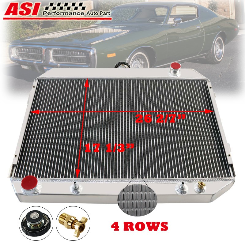 4 Rows Aluminum Radiator For 1968-1974 Dodge Plymouth Mopar 1969 70 71 72 1973