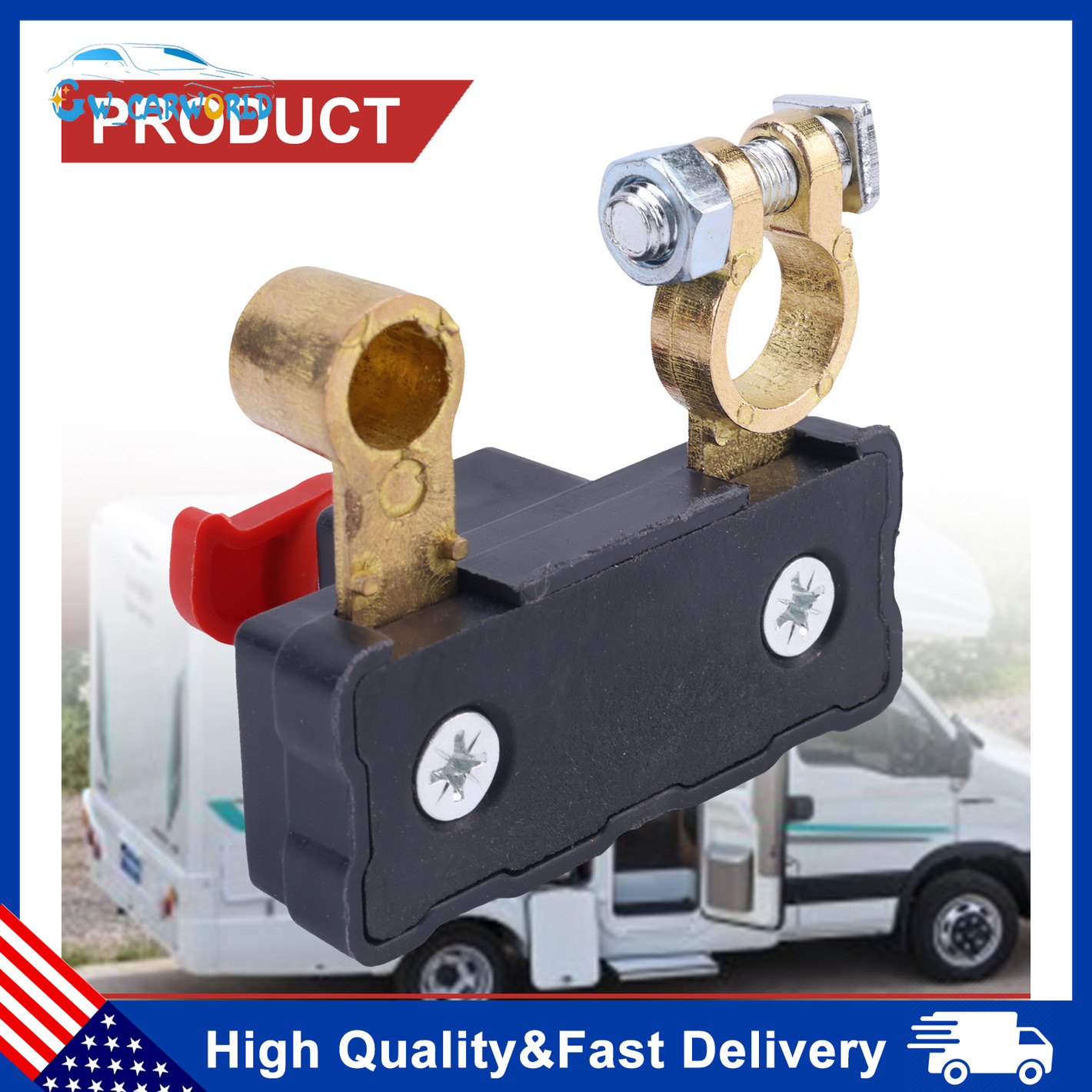 New 2x Battery Disconnect Switch 12V-24V For Cars Trucks Vans RVs Boats US Stock