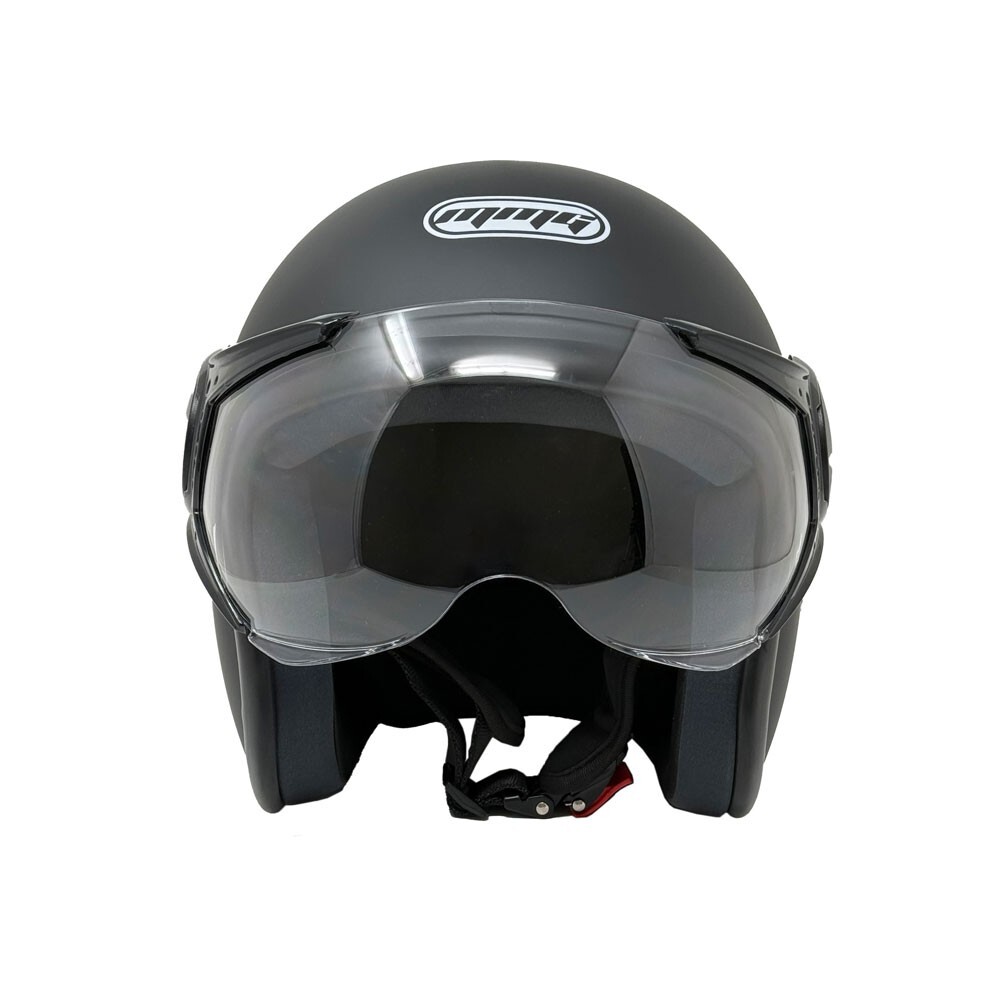 MMG Motorcycle Open Face Helmet Model 37 (Matte Black, Large)