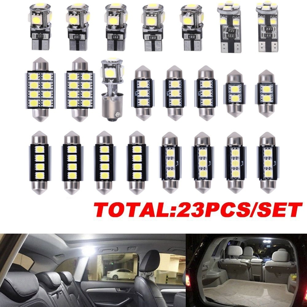 23x Canbus LED Car Interior Inside Light Dome Trunk Map License Plate Lamp Bulb